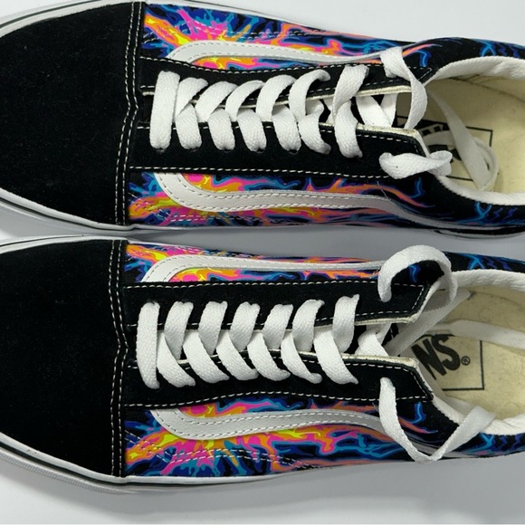Vans Colorful Black Sneakers with White Laces brand es size 9 - Picture 2 of 5